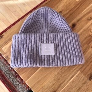 Acne Studios Lilac Ribbed Beanie